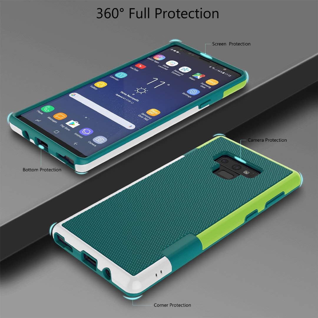 Jeylly Funda delgada para Samsung Galaxy Note 9, híbrida antideslizante de impacto, a prueba de golpes, linda, flexible, suave, TPU duro, elegante,