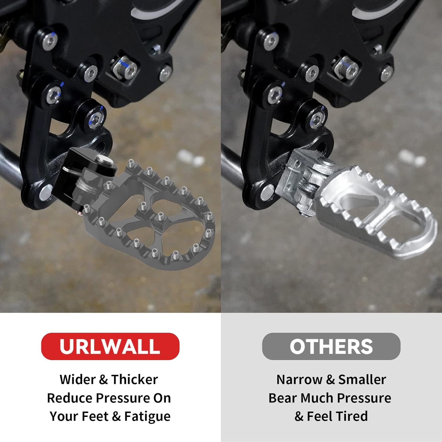 2 clavijas de pie Hoder para Sur Ron Light Bee X y S Segway X160 X260 Honda CRF150F 03-19 CRF230F 03-19, abrazaderas de clavija de pie duraderas de