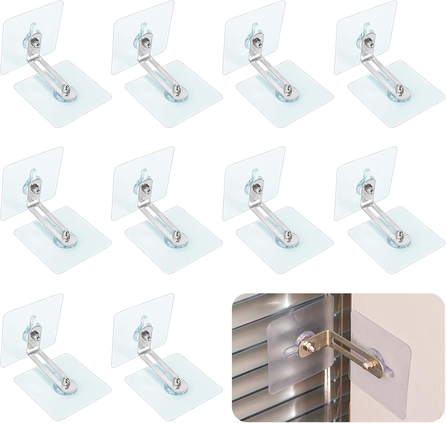 10 pares de anclajes protectores para muebles, anclajes adhesivos de pared para muebles, sin taladro, correas de pared para muebles que evitan que