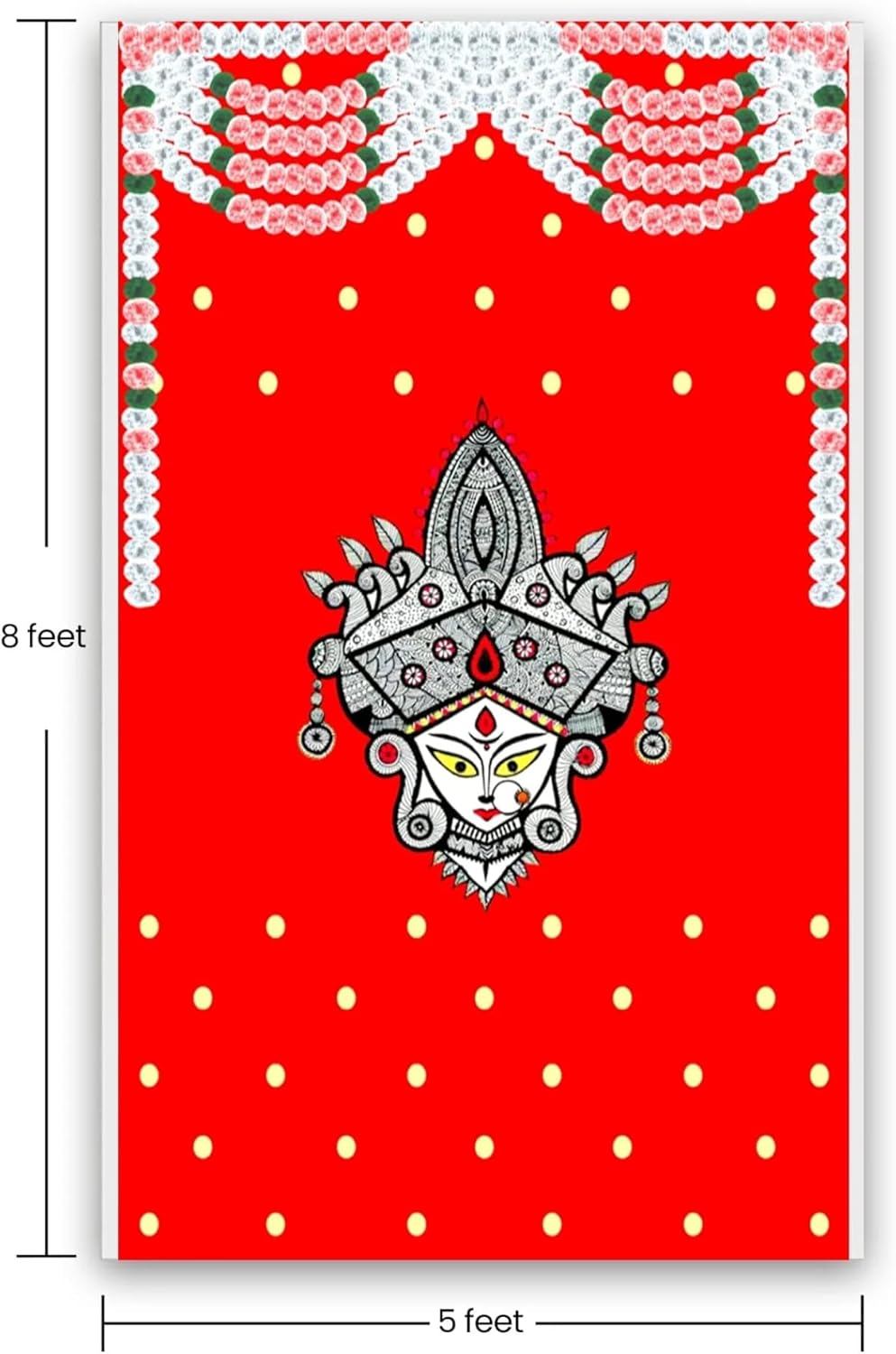 LoveNspire Decoración Durga Puja, Banner Durga Pooja, Fondo Durga Pooja, Fondo Navratri, Fondo Pooja, Telón de fondo de tela, Fondo Indio, Tela