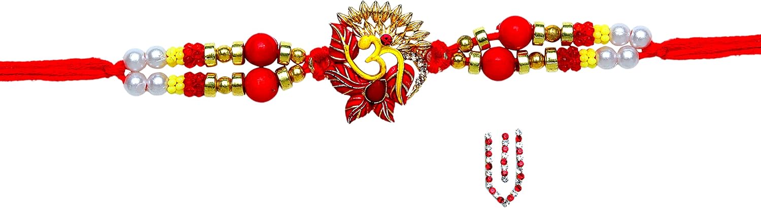 Rakhi individual para hermano Rakhi hilo para Bhai Bhabhi Bhaiya y Bhatiji veera Raksha Bandhan Rakhi Set Dora pulsera Kalwa con paquete de regalo