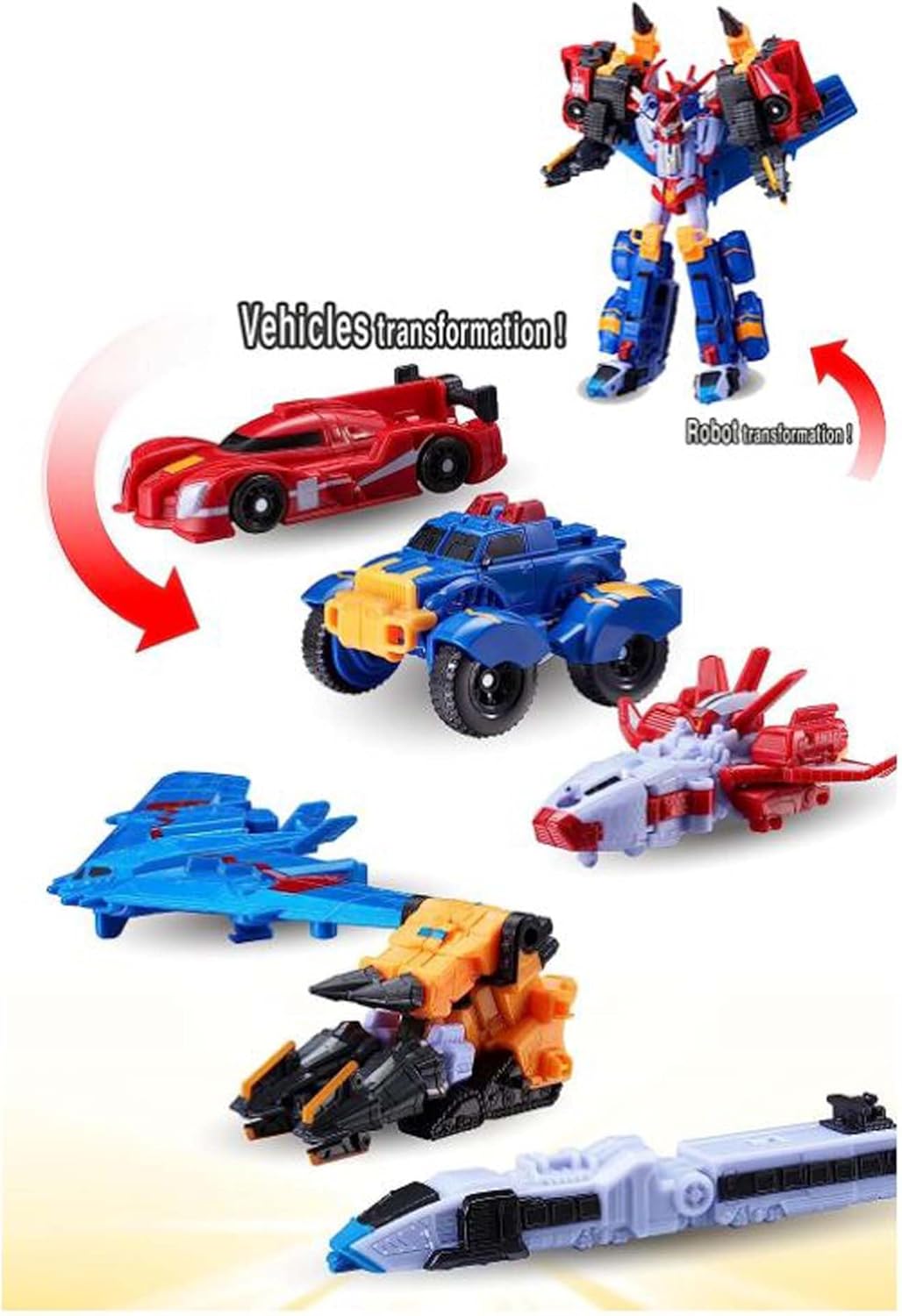 YOUNGTOY TOBOT V Mini Master V 6-Integración Transformación Robot Coches Vehículos Juguete