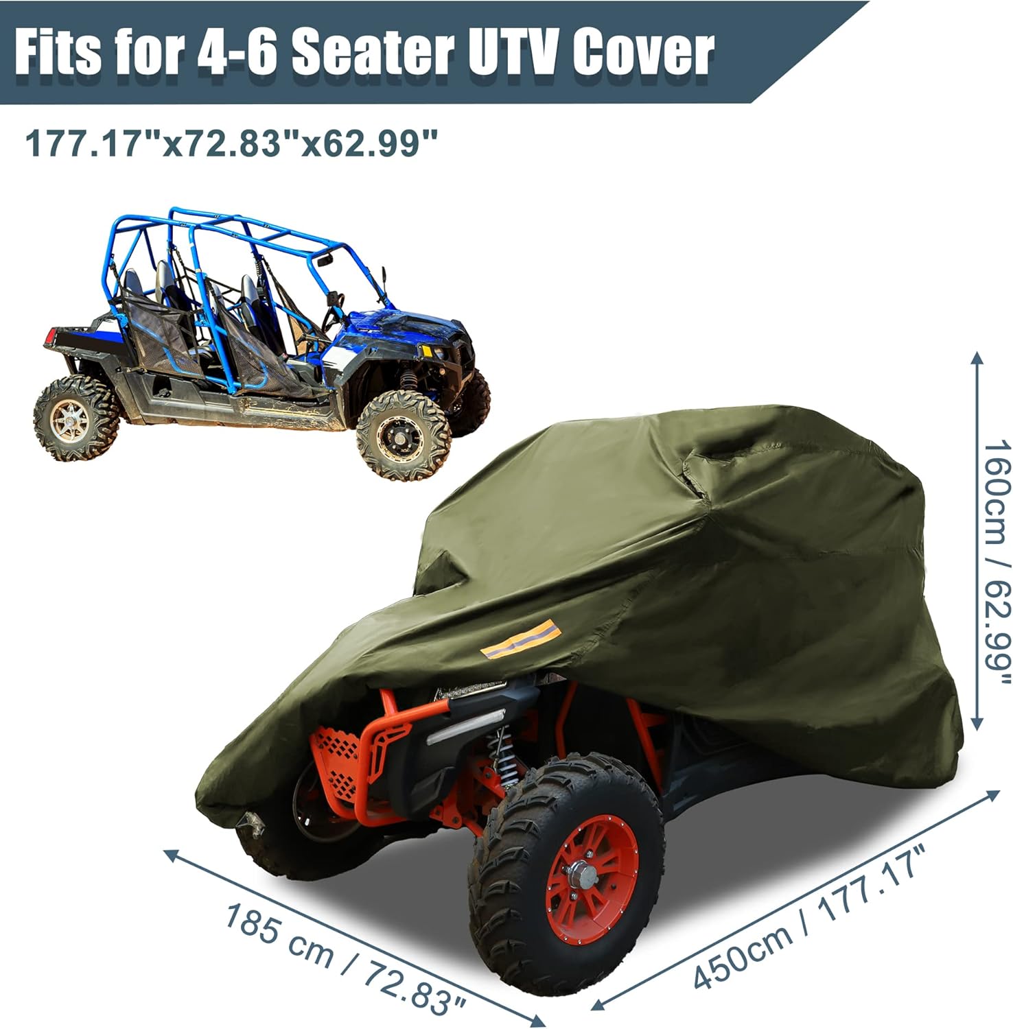 X AUTOHAUX Cubierta UTV para Can Am Maverick X3 para Polaris RZR XP 4 General 4 para Ranger Crew 210D Oxford protección para todo tipo de clima,