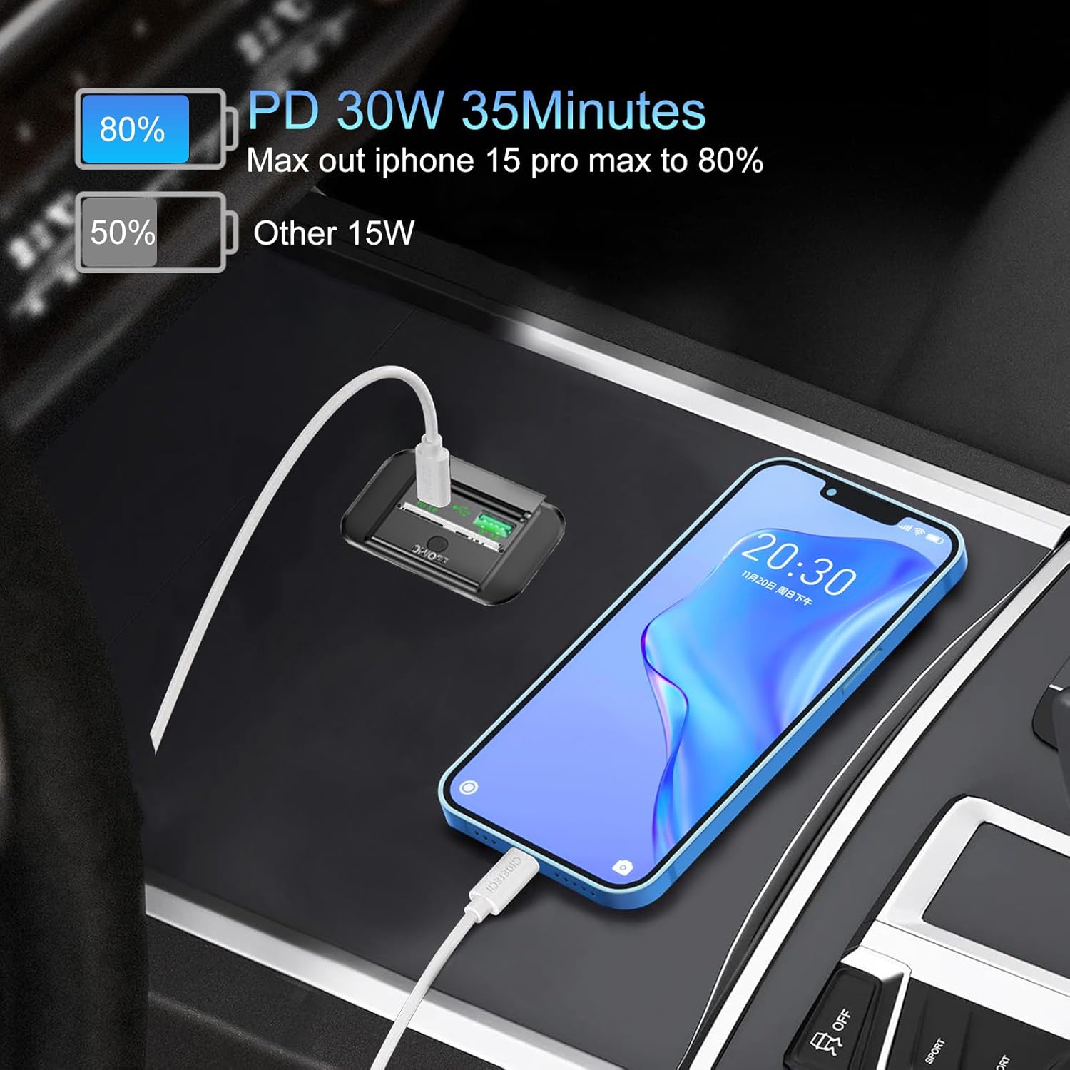 2 salidas USB RV de 12 V con interruptor de alimentación, 38 W Dual PD3.0 Tipo-C y carga rápida QC3.0 USB-A Puerto Montaje en panel con tapa,