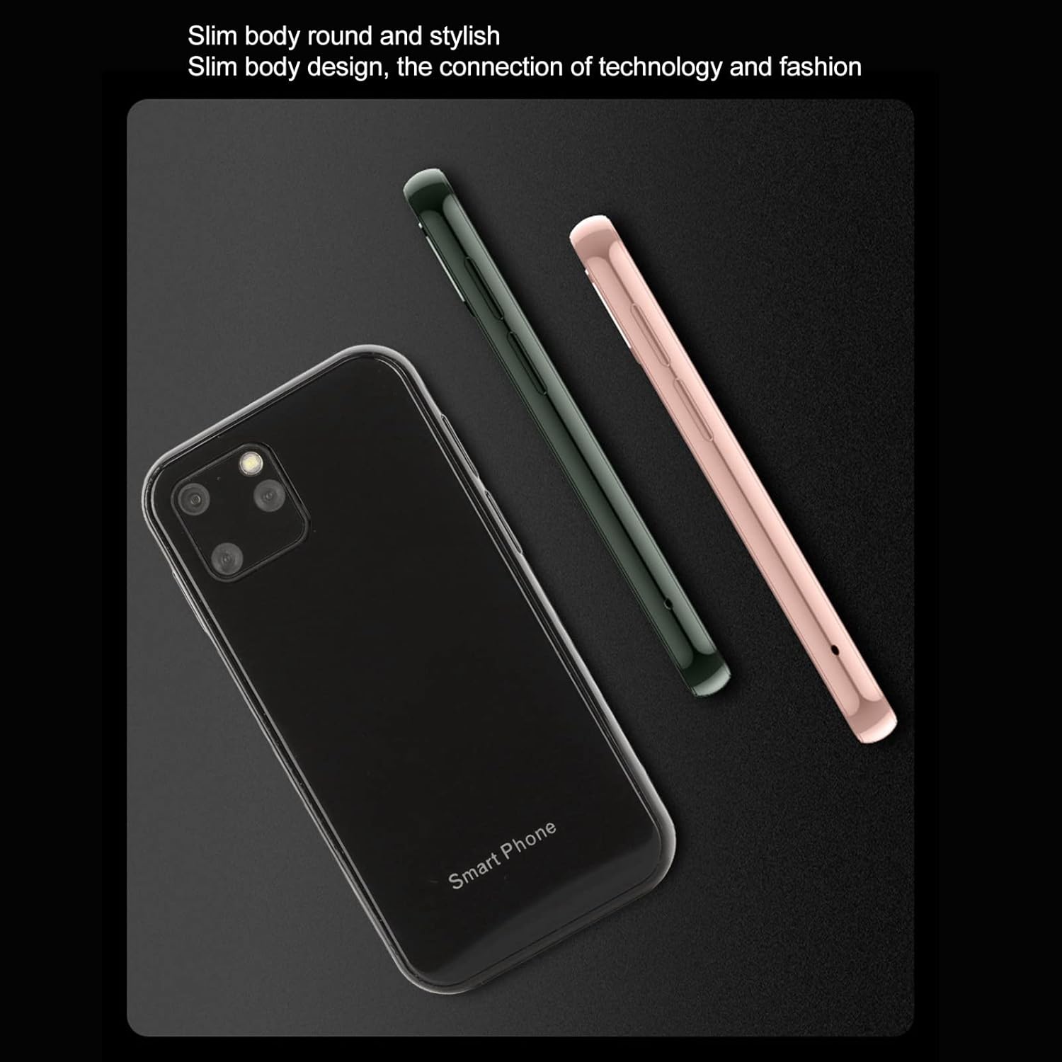 ASHATA Mini teléfono móvil, 3G pequeño teléfono inteligente desbloqueado, WiFi GPS, 1GB RAM 8GB ROM, Quad Core, 2.5in Android Cellpohone Soporte App