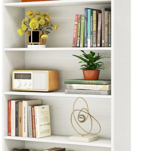 Librería de 72 pulgadas de alto, estantería independiente de 6 niveles con estantes cerrados, organizador grande y abierto de madera para Librería de 72 pulgadas de alto, estantería independiente de 6 niveles con estantes cerrados, organizador grande y abierto de madera para