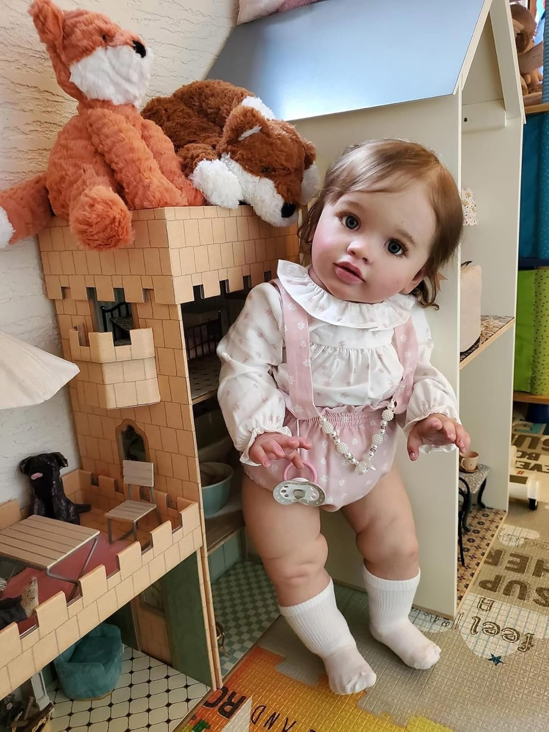 iCradle Muñeca de bebé Reborn de 26 pulgadas, muñeca de princesa recién nacida, realista, de vinilo suave, de aspecto real, muñeca de bebé recién