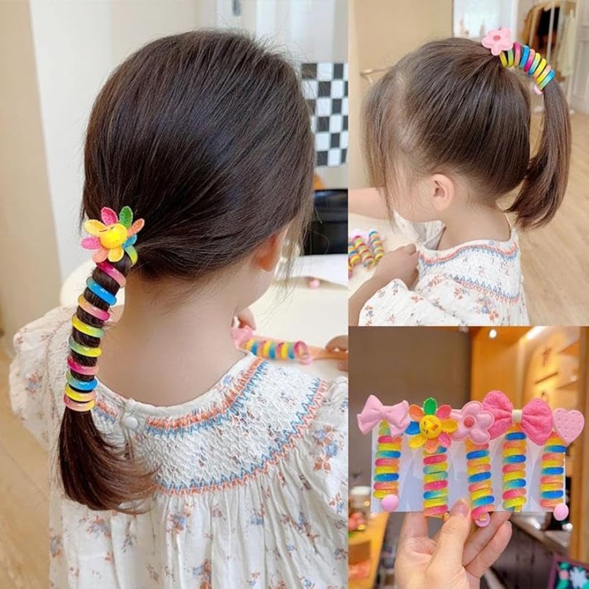 Ally-Pocket – Bandas de pelo coloridas para teléfono, bandas de pelo coloridas para niños, bandas de pelo de alambre de teléfono, bandas de pelo