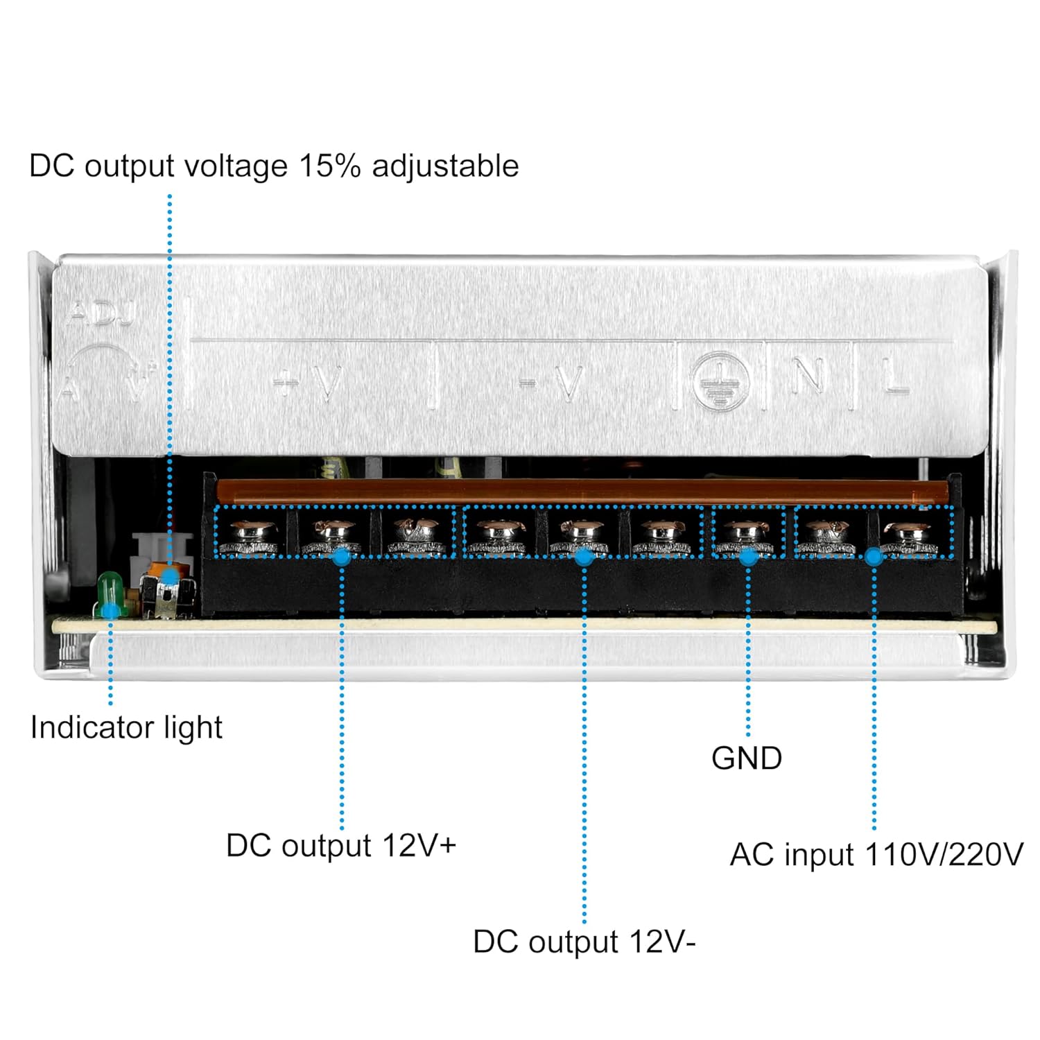 Fuente de alimentación conmutada, SJHPRMXF AC 110V220V a DC 12V 30A 360W Universal Regulated Power Supply Transformer Adapter LED Driver para tira