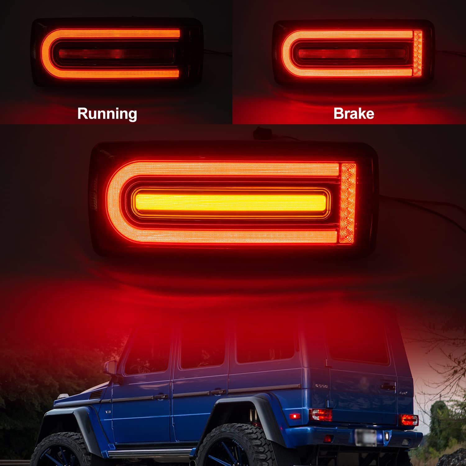 NSLUMO Luces traseras dinámicas LED estilo W463A W464 para Mercedes Clase G Benz G500 G550 G55 G63 AMG LED completo señal de giro secuencial