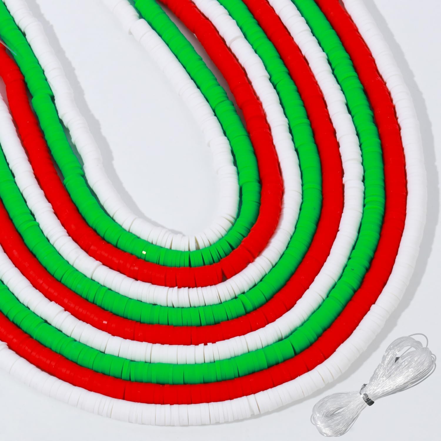 3600 cuentas de arcilla para hacer pulseras, 10 hebras planas redondas de arcilla polimérica de 0.236 pulgadas (0.236 in) cuentas Heishi para hacer