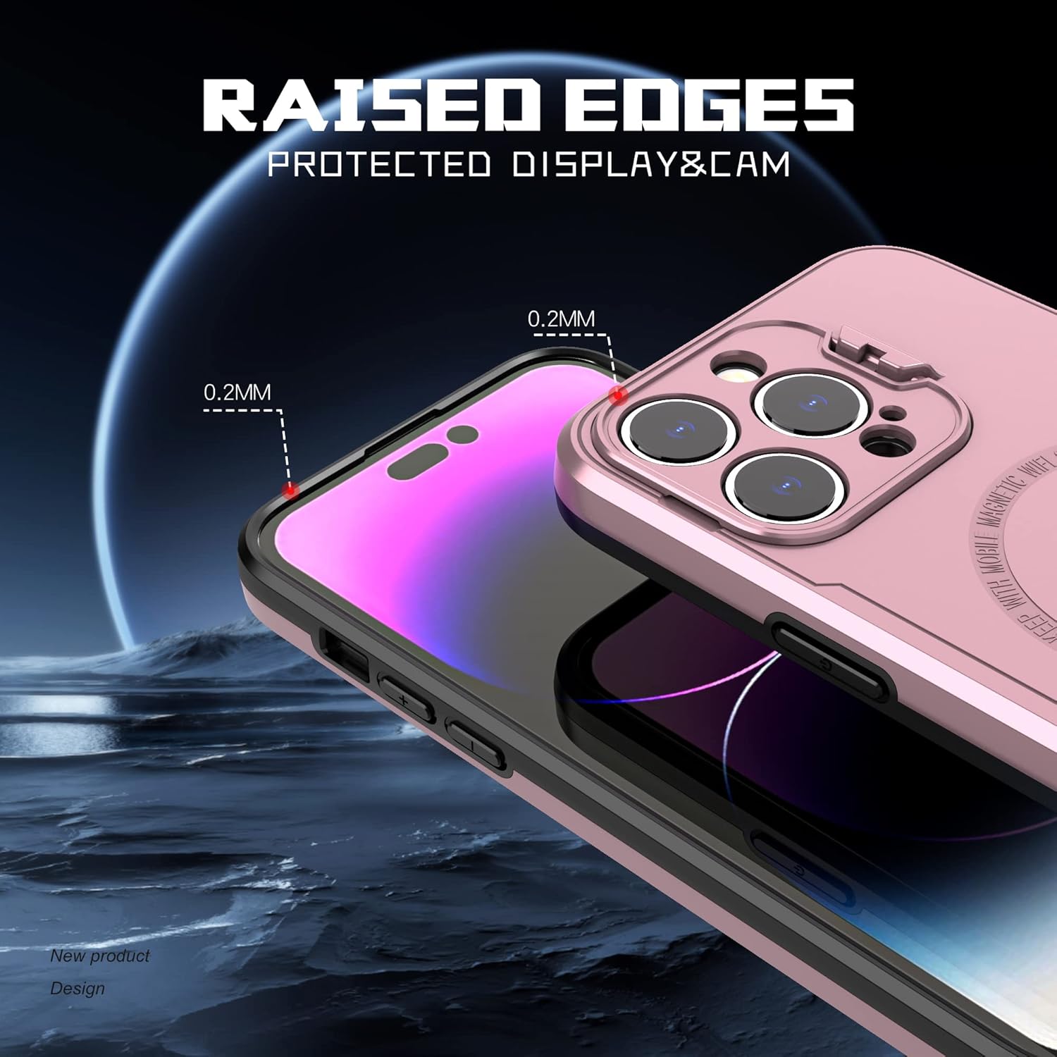 Asuwish Funda de teléfono para iPhone 14 Pro de 6.1 pulgadas con protector de pantalla de vidrio templado Magsafe y soporte delgado, funda rígida