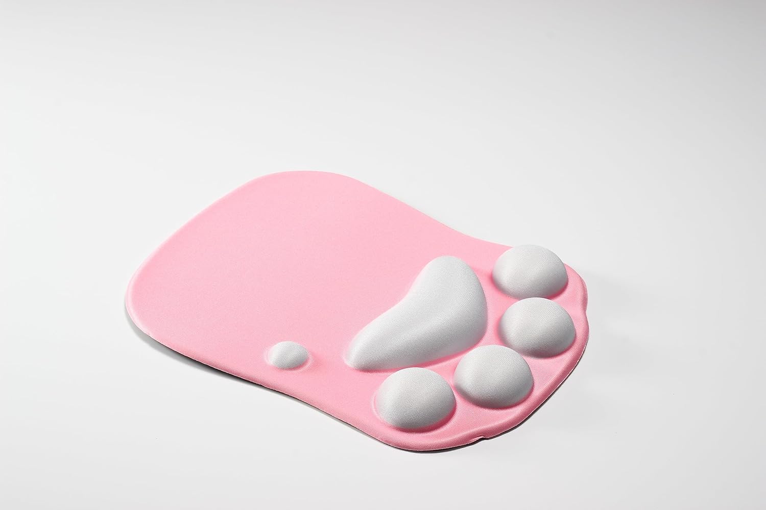 Alfombrilla de mouse con diseño de pata de gato con cojín de apoyo para la muñeca, reposamuñecas de silicona suave, alfombrilla ergonómica para