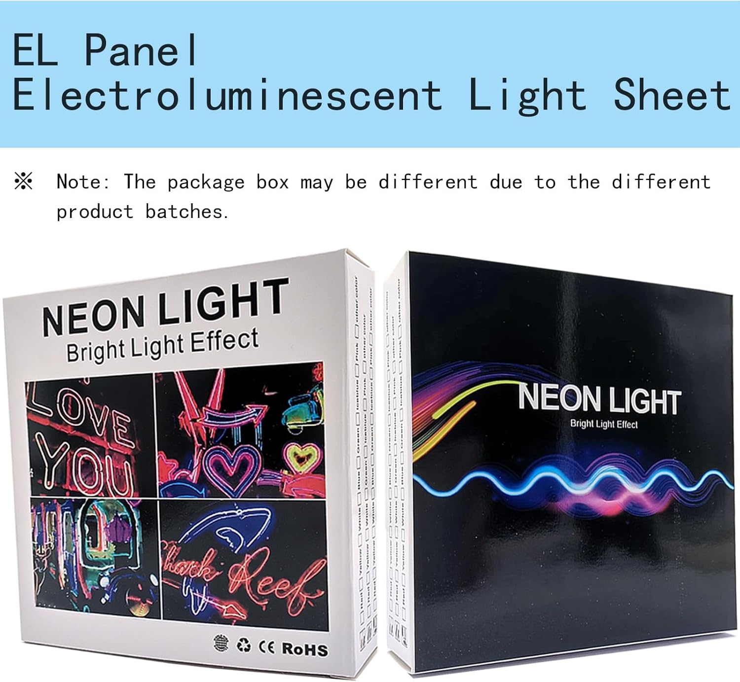 2PCS 4.7 * 2.0 in EL Panel de luz electroluminiscente Hoja de luz Decoración Luz Lámpara Hoja de neón con inversor de batería (blanco)
