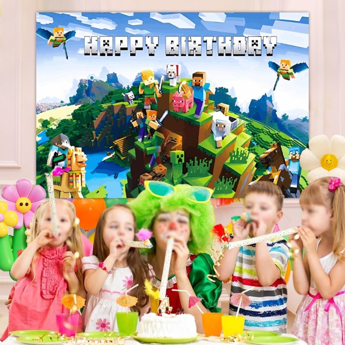 Tapiz de tela para colgar para fiesta de cumpleaños, decoración de pared de la habitación de los niños, juegos de anime, suministros para fiestas,