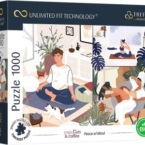 Trefl Rompecabezas de 1000 piezas Prime – Yoga, gatos y café tranquilidad Trefl Rompecabezas de 1000 piezas Prime – Yoga, gatos y café tranquilidad