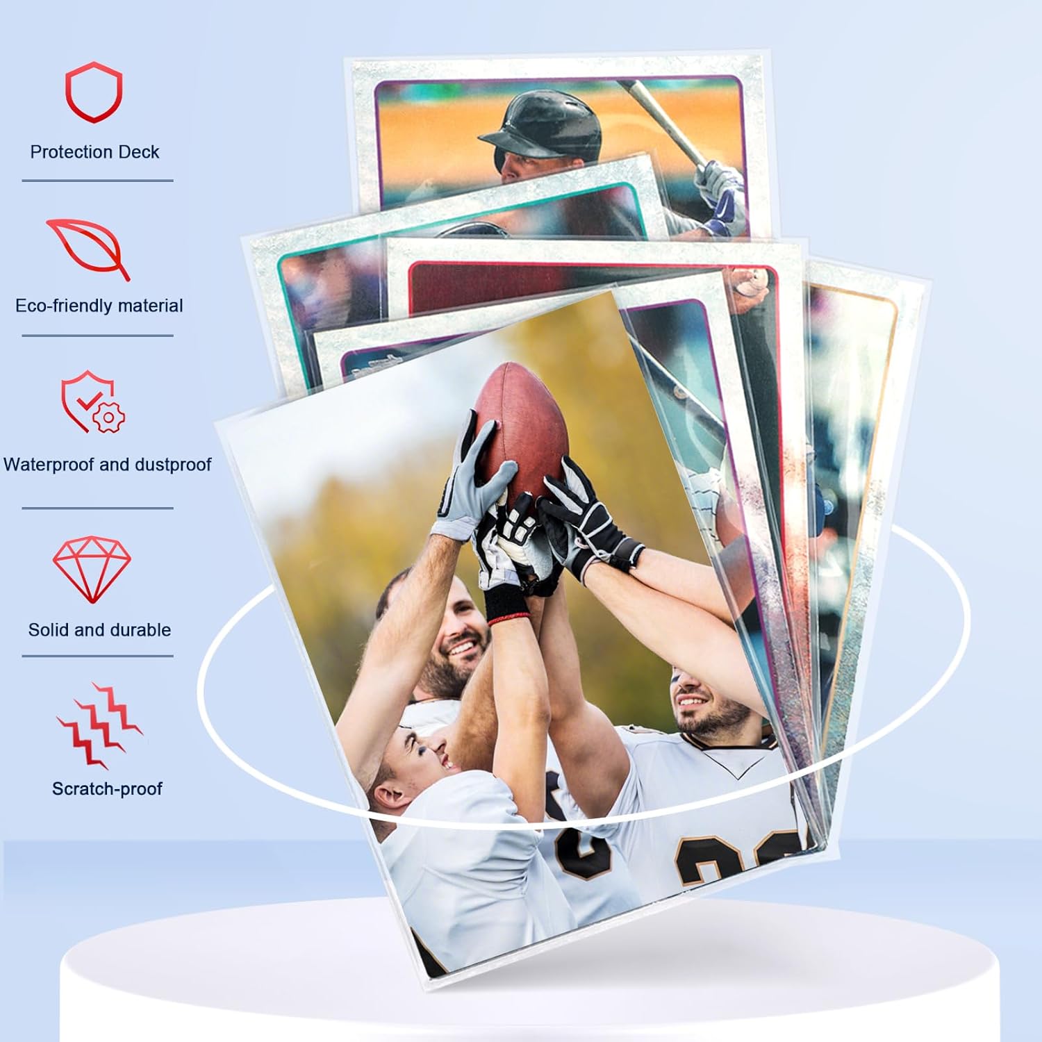 100 fundas transparentes para tarjetas intercambiables, fundas de plástico suave para tarjetas de béisbol, tarjetas deportivas, tarjetas de juego