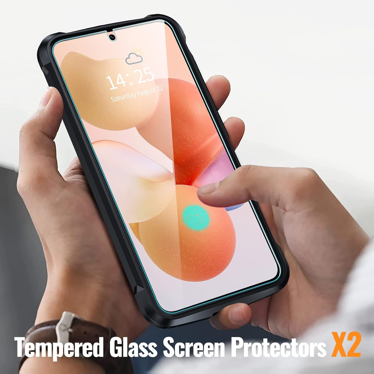 Oterkin Funda transparente para Samsung Galaxy S23 Plus, 20X antiamarilleamiento S23 Plus con 2 protectores de pantalla de vidrio templado, 4 bolsas
