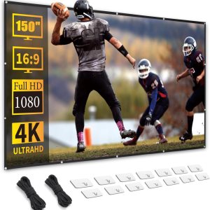 Pantalla de proyector portátil, 150 pulgadas, 169, pantalla de proyector para exteriores, pantalla de proyección frontal y trasera, plegable, Pantalla de proyector portátil, 150 pulgadas, 169, pantalla de proyector para exteriores, pantalla de proyección frontal y trasera, plegable,