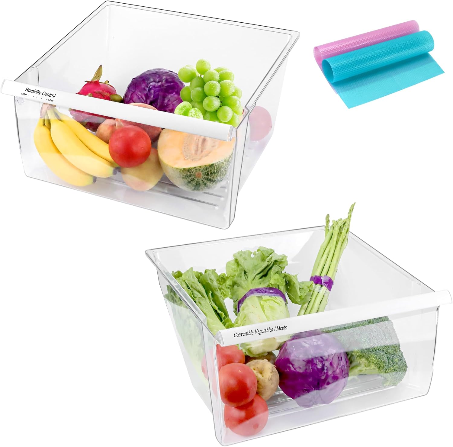 WP2188656 2188656 – Cajones superiores para refrigerador y 2188664 Recipiente inferior para nevera compatible con Whirl*pool Ken* more Cajones de