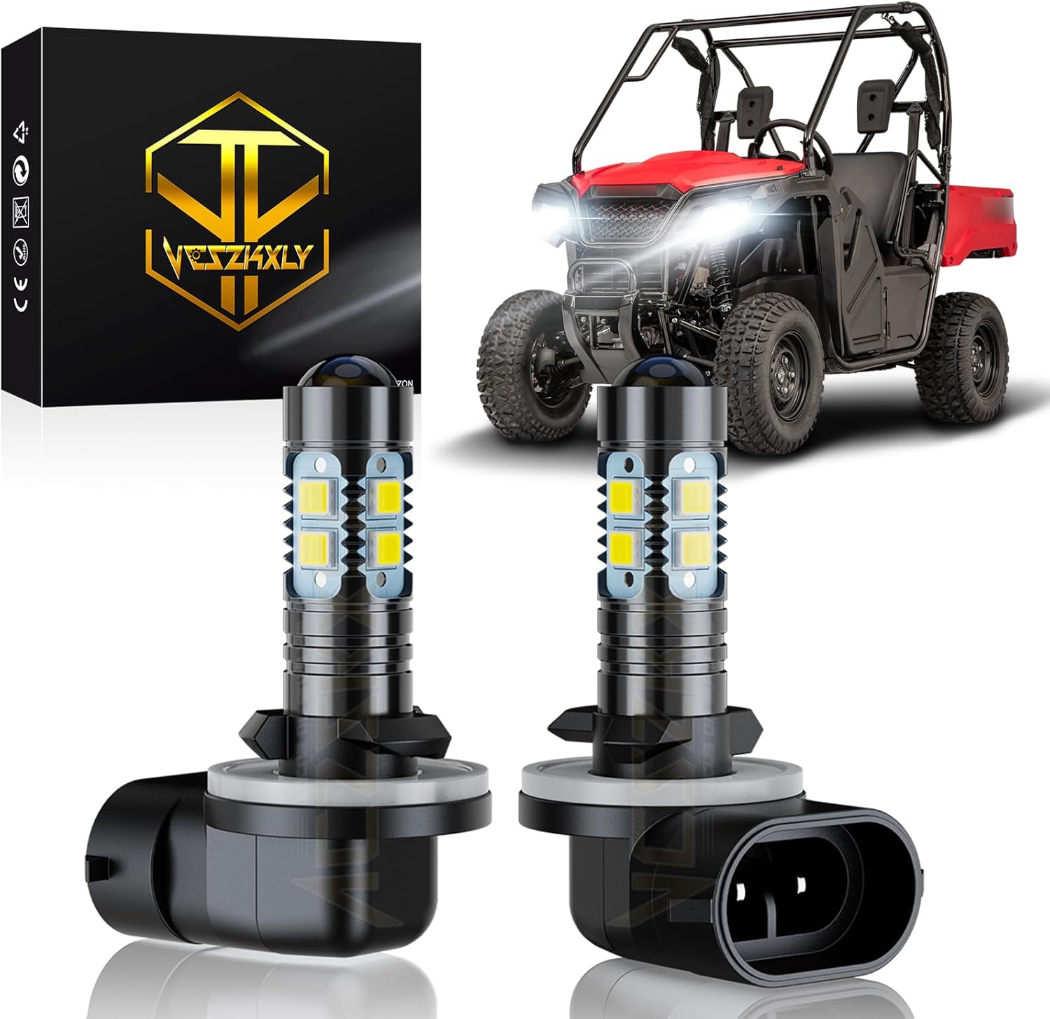 Compatible con bombillas Honda Pioneer 500 520 700, años 2014 2015 2016 2017 2018 2020 2021 2022 2023, 894881 bombillas para faros delanteros, 12 V,