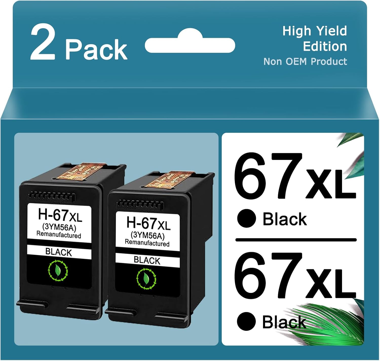 67XL – Cartuchos de tinta negros de alto rendimiento para HP Ink 67 HP 67XL para HP DeskJet 2700 2700e 2755 2755e 4155 4155e, Envy 6055e 6055e 6455e
