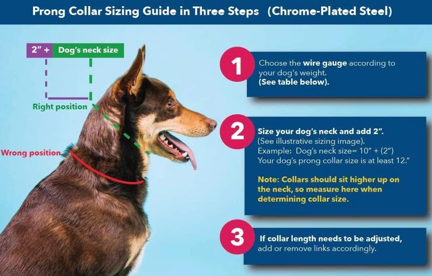 Herm Sprenger – Collar de punta para entrenamiento de perros  Hebilla de liberación rápida y anillo giratorio para un fácil uso  Hecho de acero