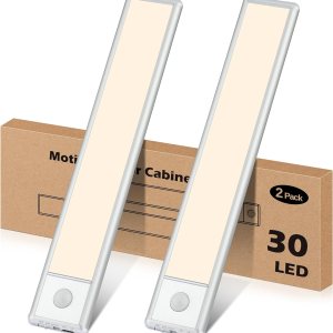 YLXS 30 luces LED con sensor de movimiento para debajo del gabinete, luces magnéticas recargables debajo del armario, barra de luz nocturna YLXS 30 luces LED con sensor de movimiento para debajo del gabinete, luces magnéticas recargables debajo del armario, barra de luz nocturna
