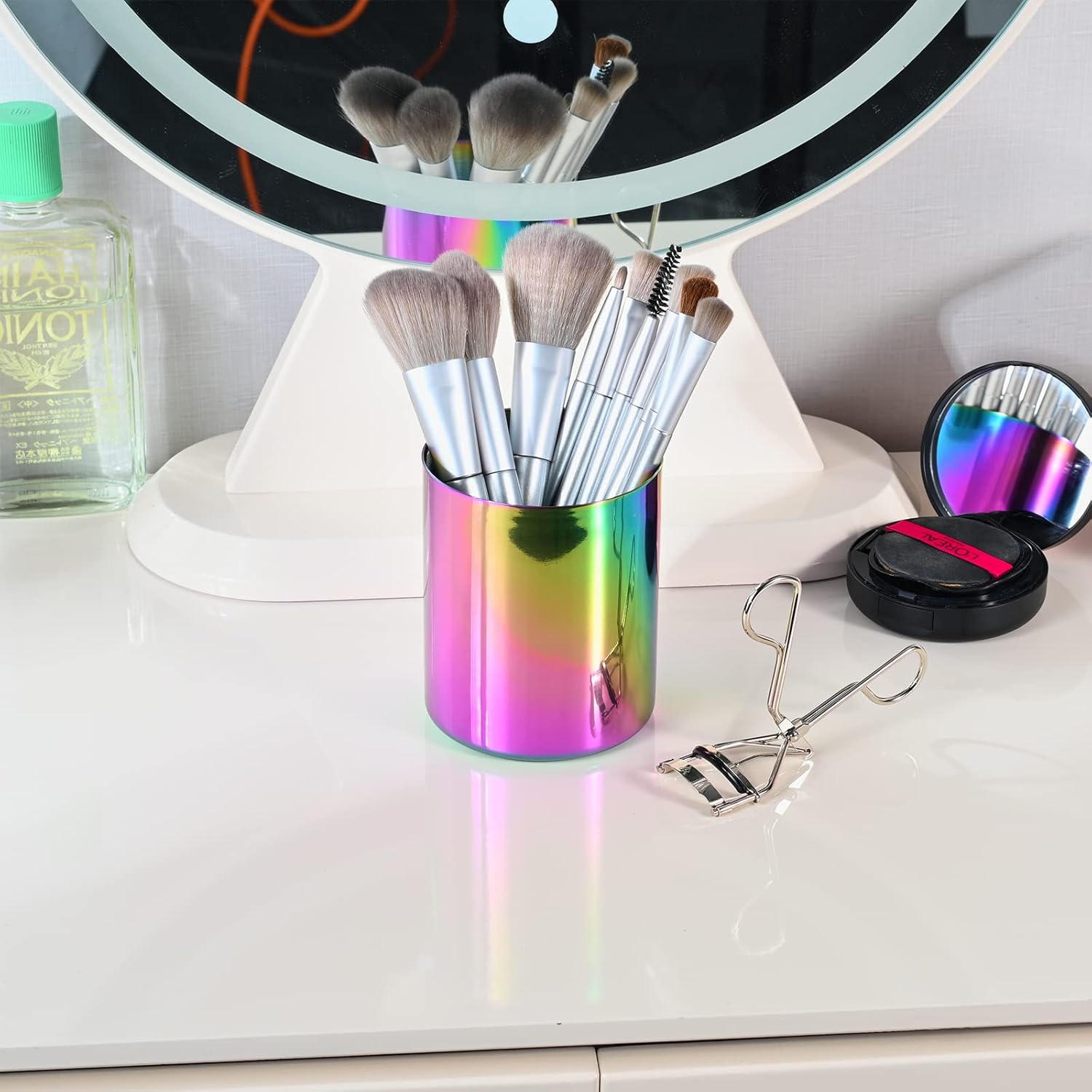 Portavasos de acero inoxidable para lápices, organizador de escritorio, estilo nórdico, escritorio para bolígrafo, taza simple, organizador de