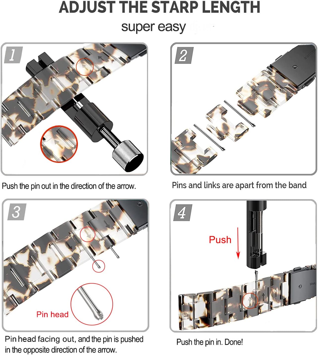 Correas compatibles con Galaxy Watch de 1.81 pulgadas  Galaxy 3 de 1.772 pulgadas (1.772 in), 0.86 pulgadas (0.866 in), correa de resina colorida de