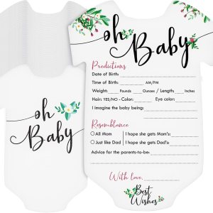 Paquete de 50 tarjetas de predicción y consejos para baby shower para niñas, juegos de fiesta temática floral (5 x 7 pulgadas) Paquete de 50 tarjetas de predicción y consejos para baby shower para niñas, juegos de fiesta temática floral (5 x 7 pulgadas)