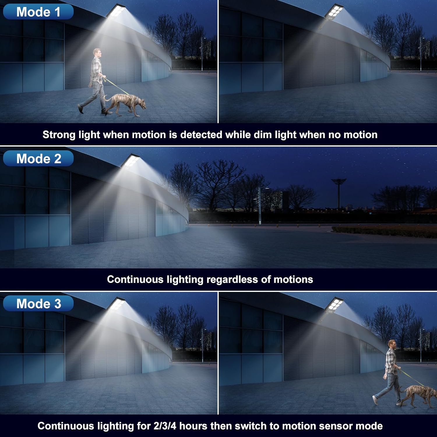 SZPIOSTAR Luces solares para exteriores, luz de calle solar impermeable del atardecer al amanecer con sensor de movimiento y control remoto, lámpara