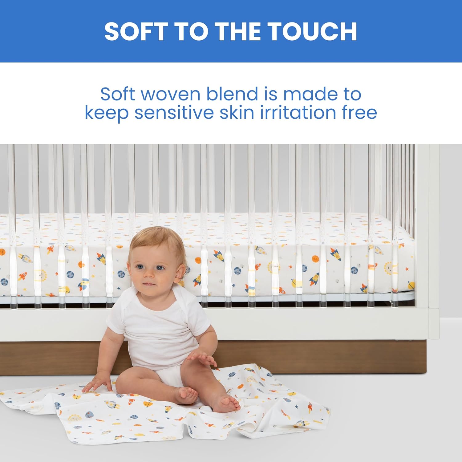 Delta Children Sábanas bajeras para cuna para niñas y niños, sábana para cuna estándar para colchón de cuna y de niño pequeño, 28 x 52 pulgadas
