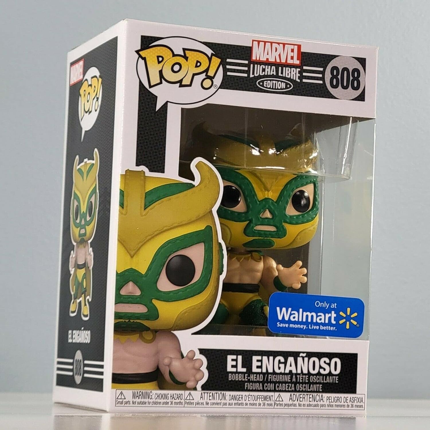 Lucha Libre Marvel Edition El Enganoso Pop! Figura coleccionable de vinilo con cabeza de bobble, exclusiva