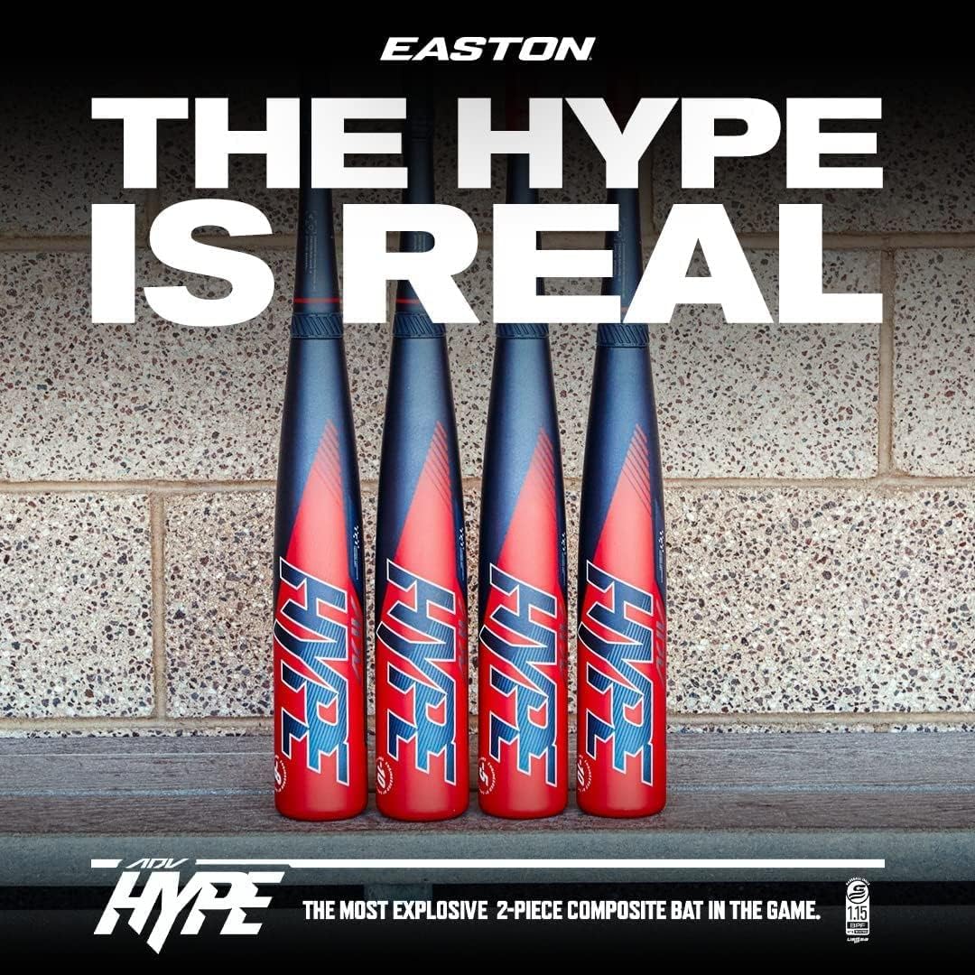 Easton  Bate de béisbol HYPE  USSSA  Caída -5  -10  Barril de 2 58 pulgadas  Compuesto de 2 piezas