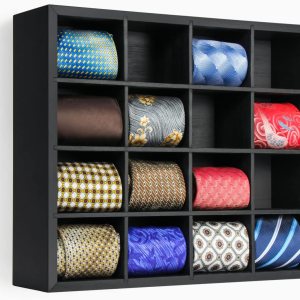 B4Life Estante de corbata montado en la pared, organizador de corbatas para pared, organizador de corbatas de bambú para hombre, soporte de pared B4Life Estante de corbata montado en la pared, organizador de corbatas para pared, organizador de corbatas de bambú para hombre, soporte de pared