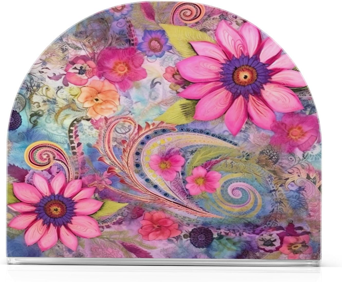Napkin Holder Blooming Flowers Napkin Holders for Tables, Clear Acrylic Napkin Holders Cocktail Napkin Holder for Kitchen Restaurant Bar Home Decor