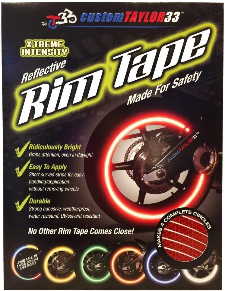 customTAYLOR33 – Cintas de seguridad reflectantes de alta intensidad, color rojo, selecciona tamaño