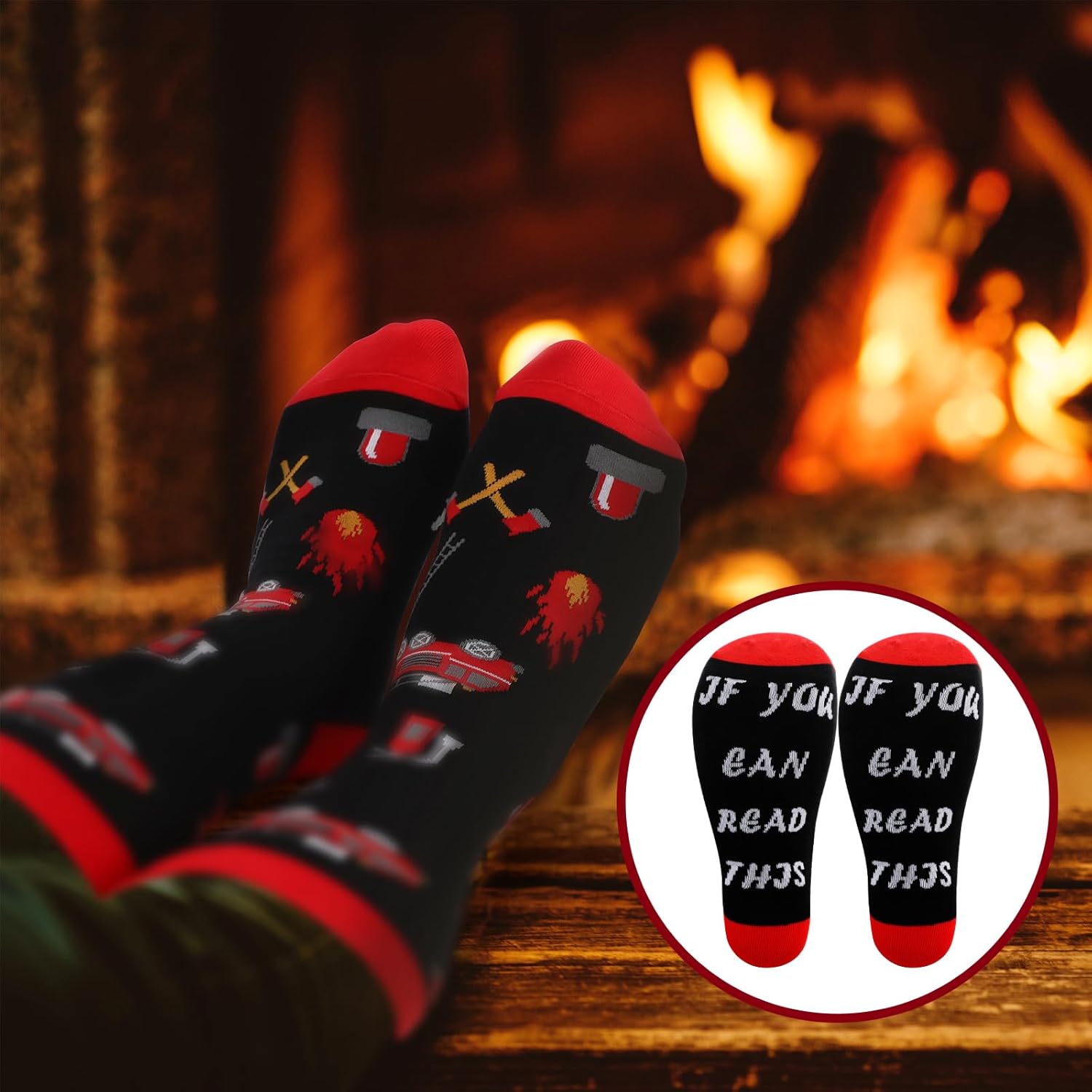 3 piezas de regalos de bombero, regalo de Navidad, vaso de bombero para llavero de bombero, calcetines divertidos de bombero, vaso de cabeza de