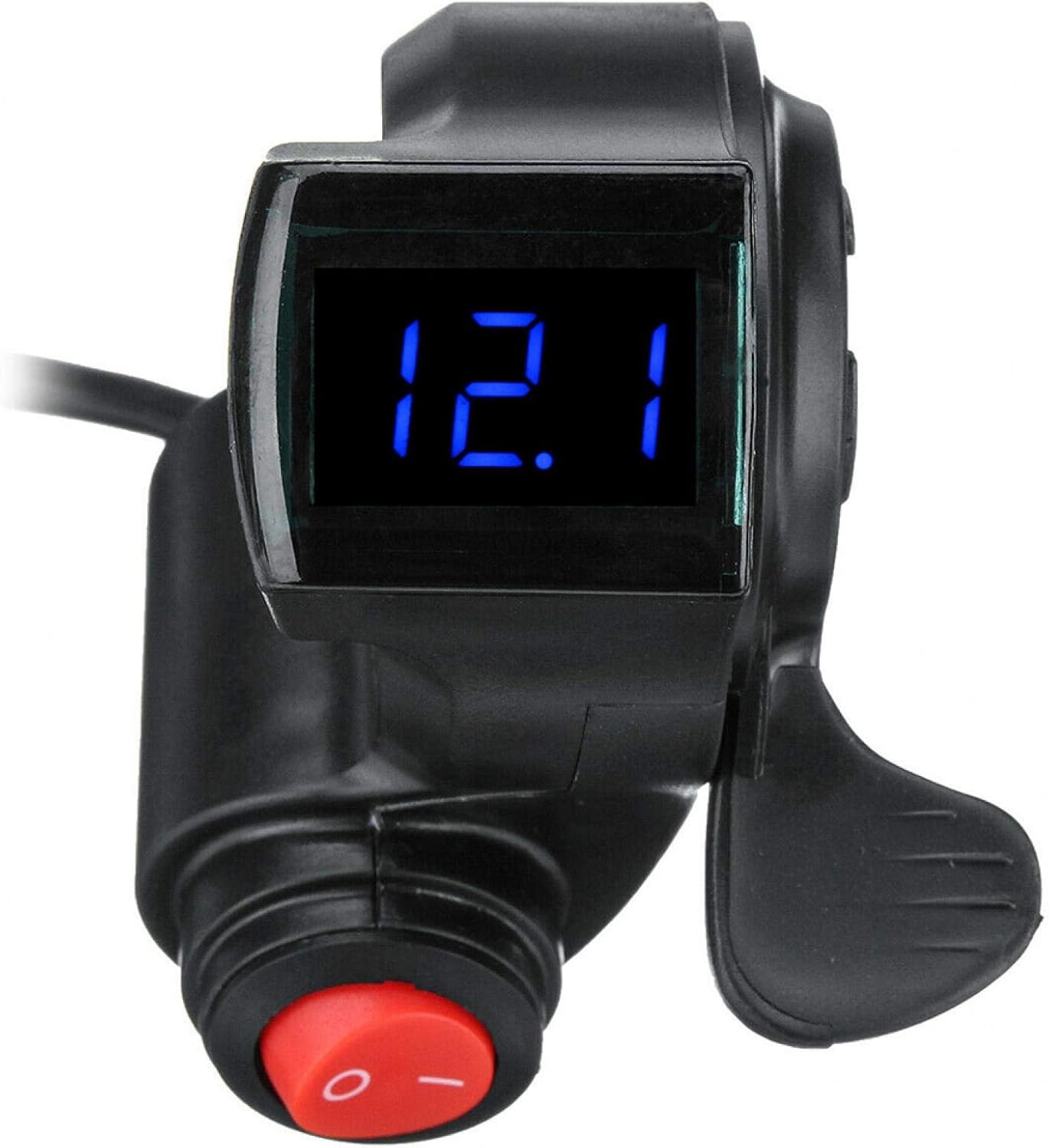 Controlador de voltaje del acelerador de pulgar negro con interruptor de pantalla LED para scooter eléctrico Pocket Bike 12V-84V plástico E-Bike