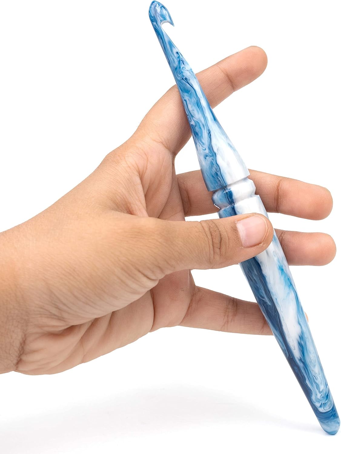 Inanosa Mango ergonómico de 7 pulgadas, aguja de tejer con gancho de ganchillo para ganchillo y tejido de hilo artesanal, el mejor regalo de
