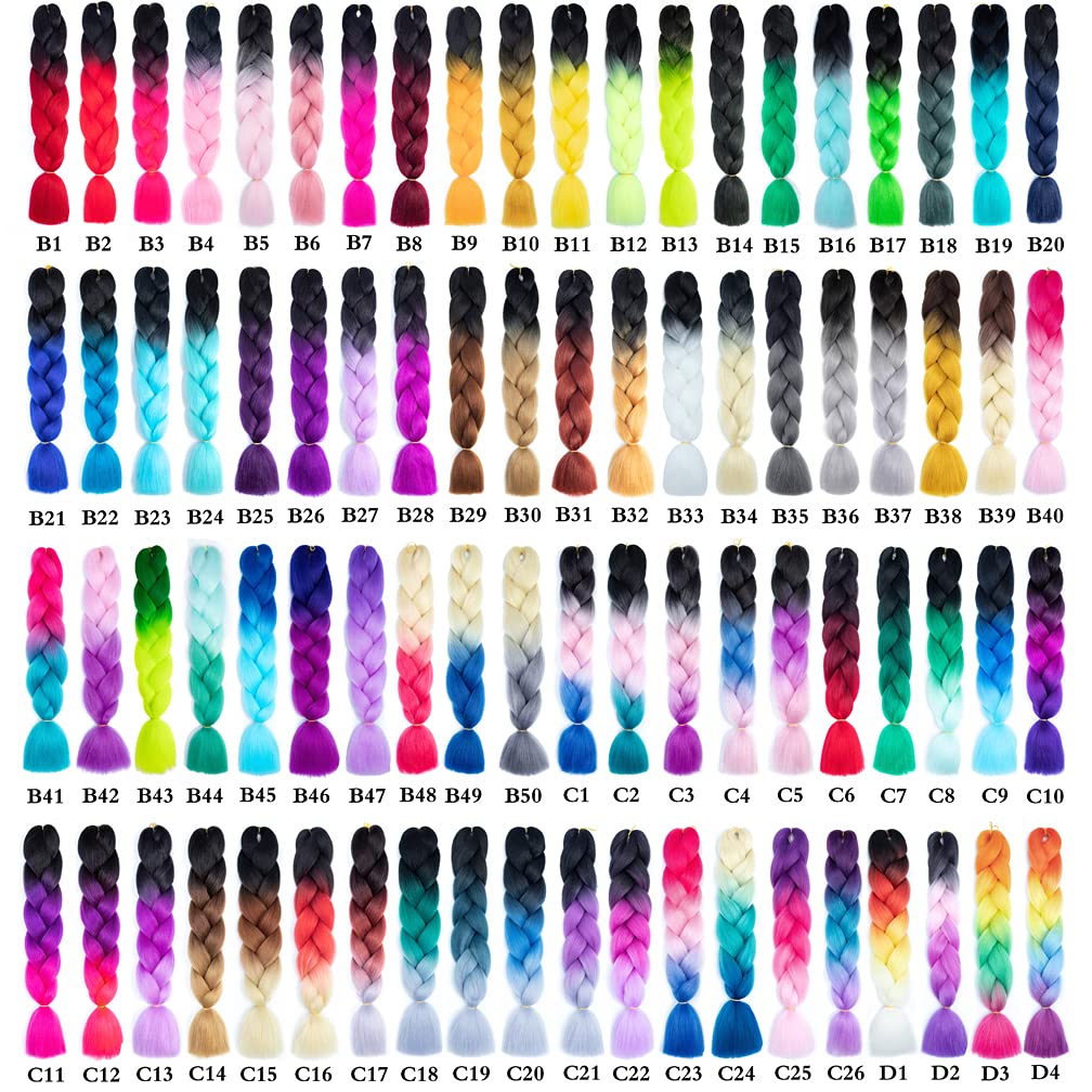 Xiaofeng Extensiones de cabello trenzado para mujer, 6 paquetes de 3.53 ozpaquete, 24 pulgadas, alta temperatura, ombré, pelo sintético jumbo