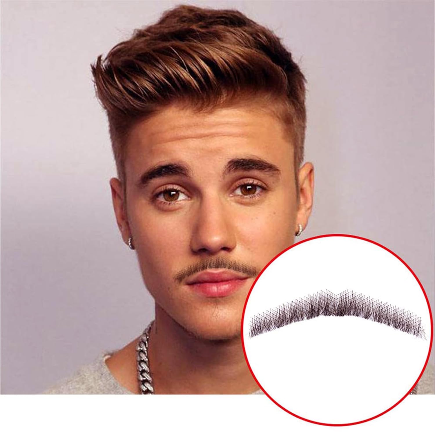 Un par de barbas falsas para hombre, 100% cabello humano atado a mano (# negro marrón)
