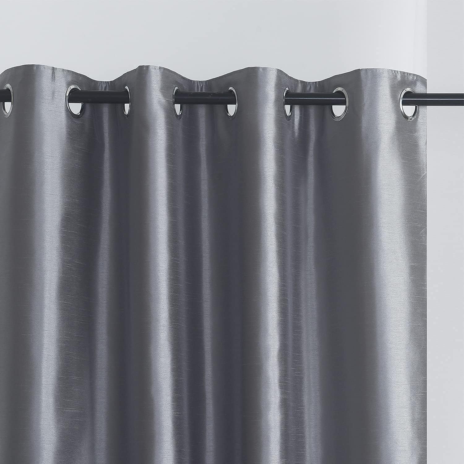 GYROHOME Cortinas opacas de seda sintética para oscurecer la habitación (forro beige) Cortinas lisas para tratamiento de ventanas para dormitorio,
