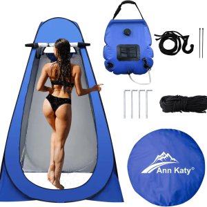 Kit de tienda de campaña de privacidad desplegable de 2 piezas, bolsa de ducha solar portátil impermeable de 5 galones, tienda de campaña Kit de tienda de campaña de privacidad desplegable de 2 piezas, bolsa de ducha solar portátil impermeable de 5 galones, tienda de campaña