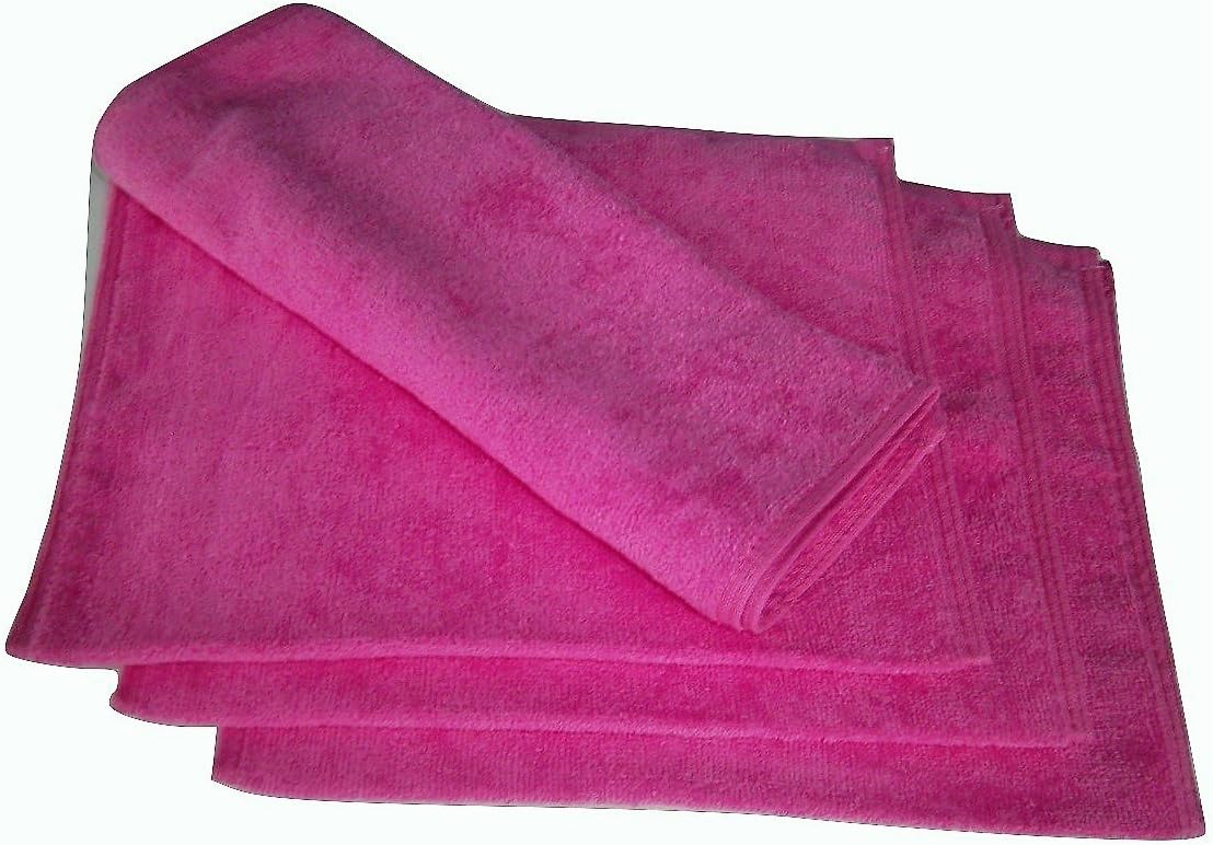 Paquete de 4 toallas de 11 x 18 pulgadas, color rosa intenso, 100% algodón, terciopelo de rizo