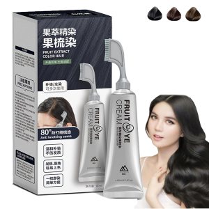Xusheng – Crema de teñido de frutas negras, crema de tinte negro natural, falta de tinte para el cabello para hombres y mujeres, tinte para el Xusheng – Crema de teñido de frutas negras, crema de tinte negro natural, falta de tinte para el cabello para hombres y mujeres, tinte para el