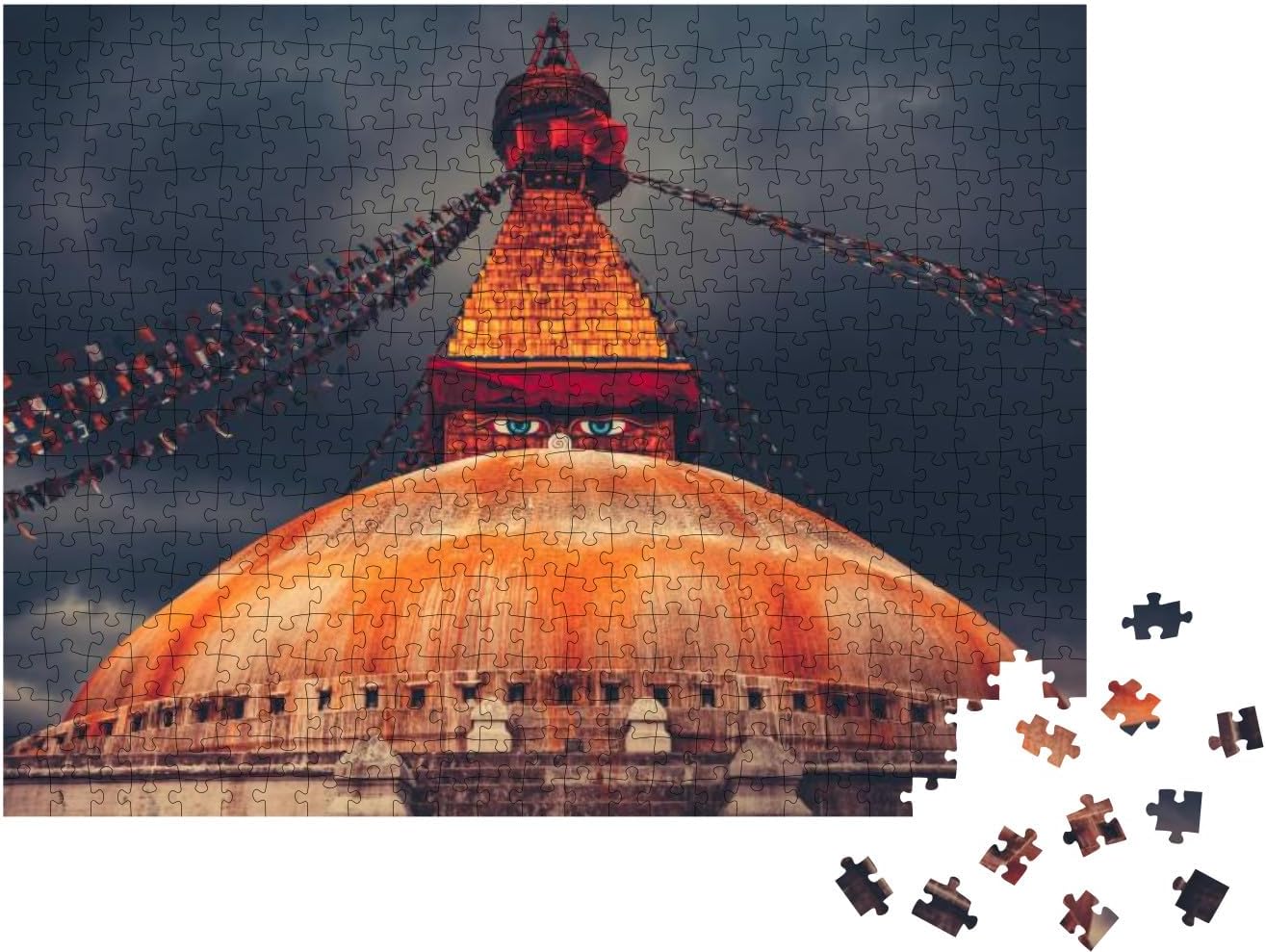 The Famous Buddhist Stupa at Boudanath in Kathmandu Valle… Jigsaw Puzzle Jigsaw Puzzle with 500 Pieces