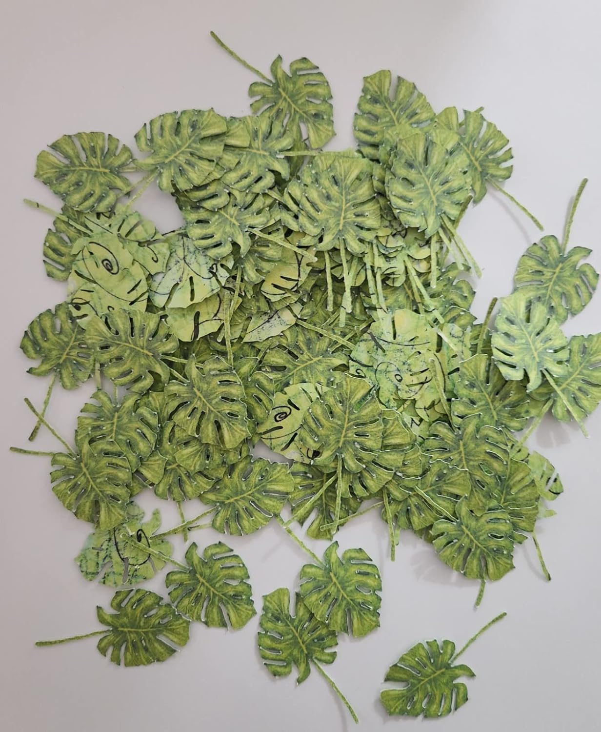 Monstera Leaf Confetti, Green Leaf Craft, Nature Craft