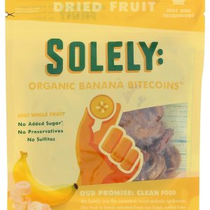 Solely Bitecoins de plátano seco orgánico, certificado por USDA, sin azúcar añadido, vegano, sin OMG, 5.5 onzas (paquete de 6) Solely Bitecoins de plátano seco orgánico, certificado por USDA, sin azúcar añadido, vegano, sin OMG, 5.5 onzas (paquete de 6)
